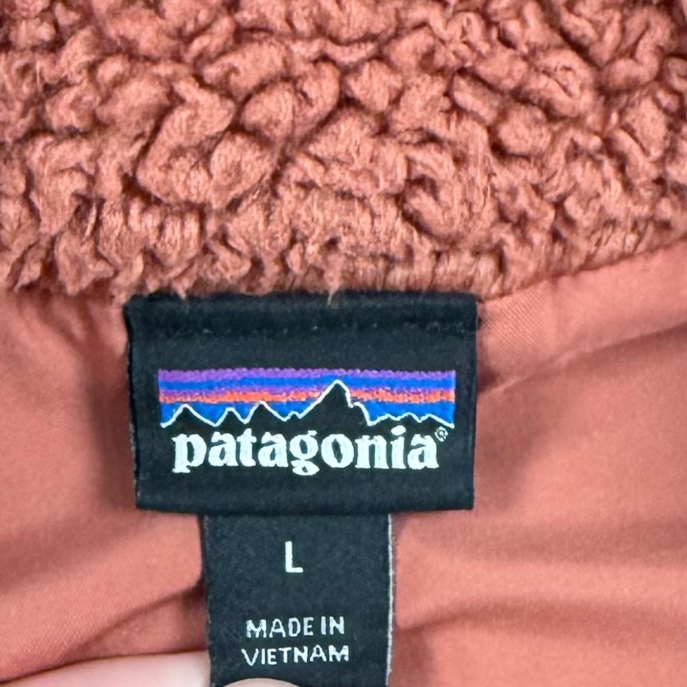 Patagonia Los Gatos Fleece Vest Womens Large Century Pink Orange Ful Zip Pile - Picture 4 of 7